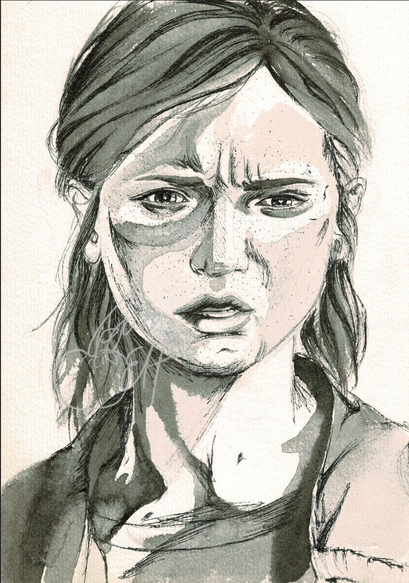 Ellie from The Last of Us Part II - part of my Inktober 2024 series.
